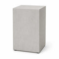 Gartentisch Beistelltisch quaderförmig aus glasfaserverstärktem Zementverbund Hellgrau Betonoptik 35 x 35 x 55 cm