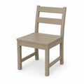 Gartenstuhl ohne Armlehnen aus HDPE-Polywood Taupe mit Lamellensitz 50 x 55 x 88 cm