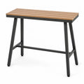 Garten Bartisch 120 x 60 x 105 cm aus HDPE Kunststofflamellen und pulverbeschichtetem Stahl rechteckig Braun Schwarz